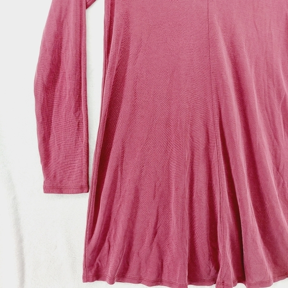 Abercrombie & Fitch Pink Viscose Long sleeve Flare Hem V Neck Blouse P1636 - Picture 5 of 10